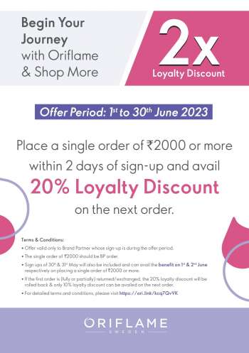Oriflame offer - Starts To Recruits Offer